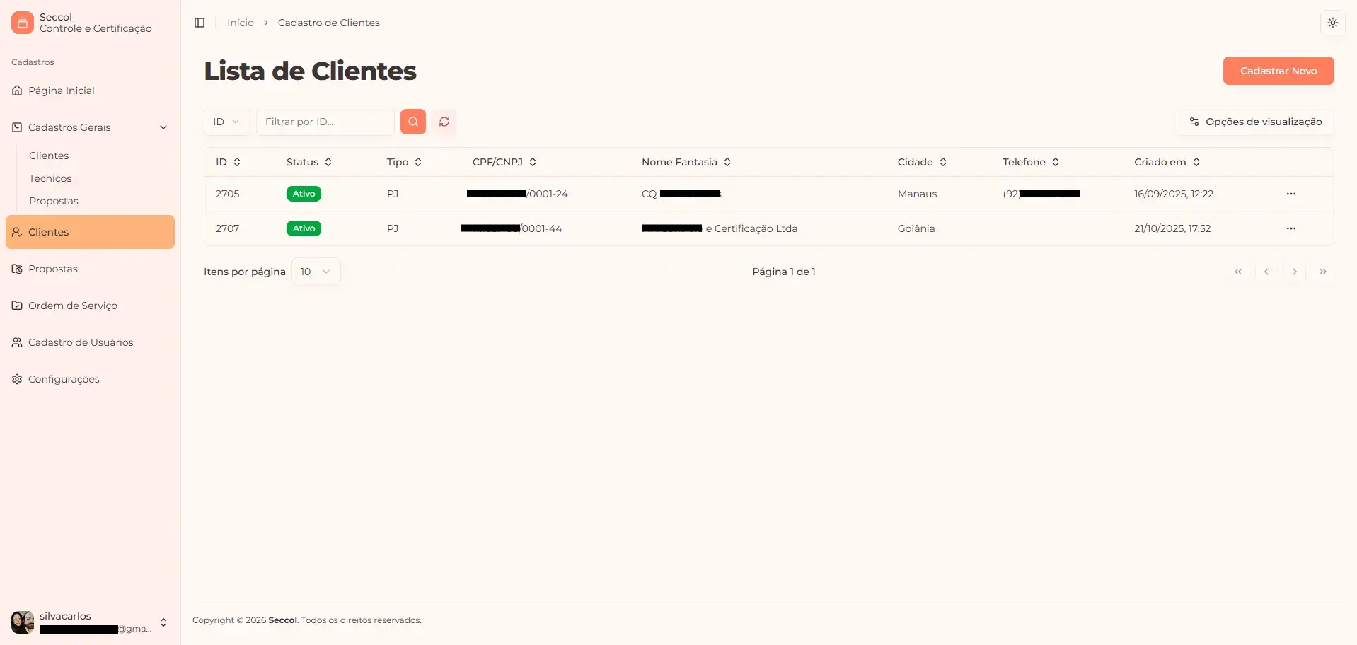 Logo/Imagem do(a) List of clients and registration of new ones